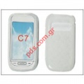 Transparent hard plastic case for Nokia C7-00 TRN White