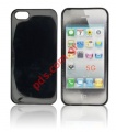 Transparent hard plastic case for Apple iPhone 5 TRN Black color design