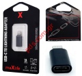 External Apple Lightning 8 Pin  MicroUSB TYPE-C Black Adapter 