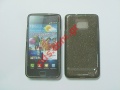 Transparent hard plastic case for Samsung i9100 Galaxy S2 Black Diamond dust