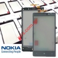 Original front cover Nokia Lumia 820 with Glass + Digitazer Black