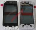 Original housing Nokia Asha 311 A Cover with touch window Digitazer in white color