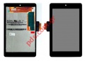 Set LCD Asus Nexus 7 Pad ME370T Display with Glass Digitizer in black (SIDE FLEX)