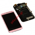 Original Samsung Galaxy Note 2 N7100 Pink LCD Complete Set Module Screen 