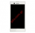 Original front cover Sony D5102 Xperia T3 White with touch screen and LCD display 