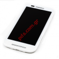 Complete Lcd (OEM) Motorola Moto E (XT1021) White and digitzer with frame 