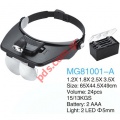 Adjustable Light Head MG81001-A Headhand Magnifier Lopue