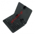Book Case Universal for Tablet 7`` with Keyboard Black micro/mini USB Keypad keyboard