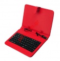 Book Case Universal for Tablet 7`` with Keyboard Red micro/mini USB 
