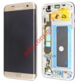 Original set LCD Gold Samsung SM-G935F Galaxy S7 Edge front cover with touch screen and display 
