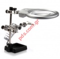 Desktop small Magnifier TE-801 LED light lamp with clips