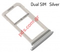 Drawer OEM (DUAL) SIM holder Silver Samsung SM-G930FD Galaxy S7 Edge (COMPATIBLE WITH 2 SIM CARD CHINA VERSION)