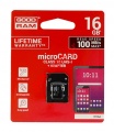 Memory Card MicroSD GOODRAM UHS 16GB Class 10 100mbs (BLISTER)