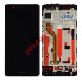 Complete set LCD (OEM) Black Huawei P9 (EVA-L09) Front cover with Display and touch screen digitizer