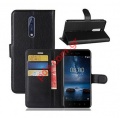 Case flip book pocket stand Nokia 2 Black