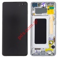 Original set LCD Samsung G975F Galaxy S10+ Prism White (Complete Frame Display touch screen with digitizer)