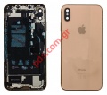 Original Back cover complete iPhone XS MAX 6.5inch Gold (ORIGINAL) PULLED middle back cover frame including all parts 