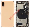 Original Back cover complete iPhone XS MAX 6.5inch Gold (PULLED GRADE A) A2101 middle back cover frame including some parts NO BATTERY