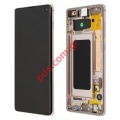 Original set LCD Samsung G975F Galaxy S10+ Ceramic white (Complete Frame Display touch screen with digitizer)