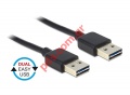  USB 2.0  USB 2.0 Type A, Dual Easy USB, 1.5m, Black Box