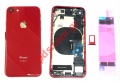 Back cover (OEM) Black iPhone 8 A1864 W/PARTS Red