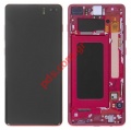 Original set LCD Samsung G975F Galaxy S10+ Prism Red (Complete Frame Display touch screen with digitizer)