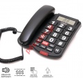Telephone OSIO OSWB-4760B button SOS Black