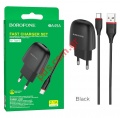 Set charger Borofone BA49A Type C Vast Power 1xUSB 2,1A with Micro USB cable black