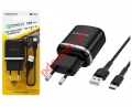 Set fast charger Borofone BA36A TYPE-C Black 3A 18W 1xUSB 3.0 cable Blister