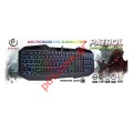 Wirered Keyboard PC Rebeltec Patrol with color backlight LED black