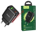 Travel charger  Hoco N5 Favor Black 2port USB Quick Charge 18W  USB-C PD 20W 5V 3.0A Box