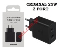 Original charger Samsung EP-TA220NBE 25W Fast Power Adapter charger 2 ports Black (SUPER FAST CHARGER / ADAPTOR) BOX ORIGINAL
