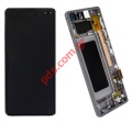 Original set LCD Samsung G975F Galaxy S10+ Silver Grey (Complete Frame Display touch screen with digitizer) Box