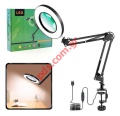 Magnifier 5X with lamp LED 60 SMD USB 5V 2A Black