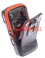 Leather case Krussel SonyEricsson W810 Orange black zip