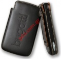 Leather case for Samsung i8910 Omnia Buggati logo brand Clip for belt