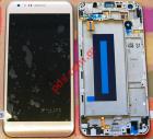 Original set LCD Gold LG K580 X Cam front cover with touch screen and display