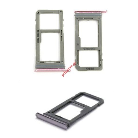 Γνήσια θυρίδα κάρτας SIM Samsung S8 G950 (1 SIM) Rose pink Violet Sim Card Tray holder σε Ροζ χρώμα