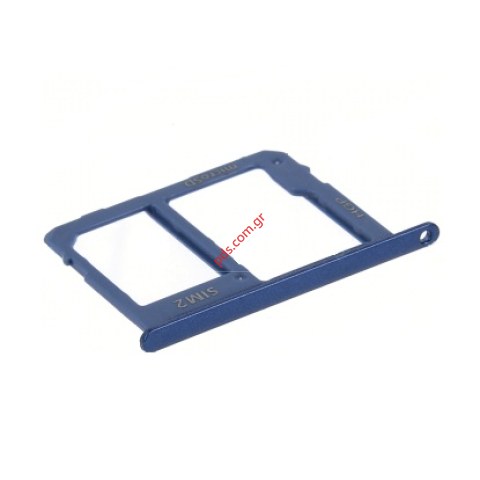 Γνήσια θυρίδα κάρτας SIM Tray Samsung Galaxy A6 PLUS 2018, A605 Blue σε μπλέ χρώμα Dual SIM (SIM 2) Micro SD tray