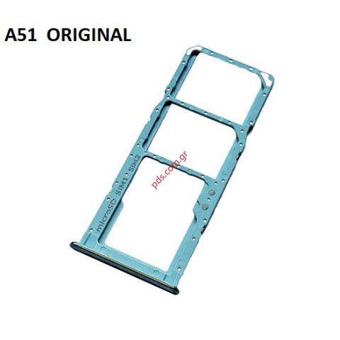 Γνήσια θυρίδα κάρτας Tray Samsung A515 Galaxy A51 Blue DUAL SIM/SD Bulk ORIGINAL