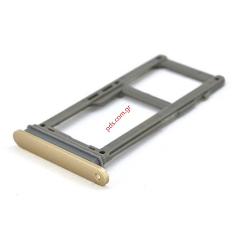 Γνήσια θυρίδα κάρτσς Sim + SD Card Tray Gold Samsung SM-A530F/DS Galaxy A8 (2018) Duos σε χρυσό χρώμα