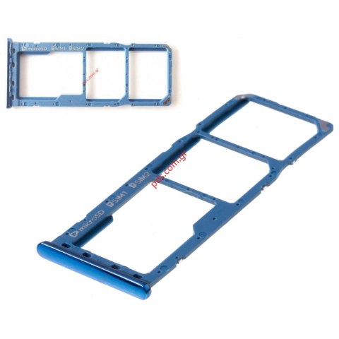 Γνήσια θυρίδα Samsung Galaxy A7 2018 A750 SIM tray Blue Light (can use for DUAL version) σε μπλέ γαλάζιο χρώμα