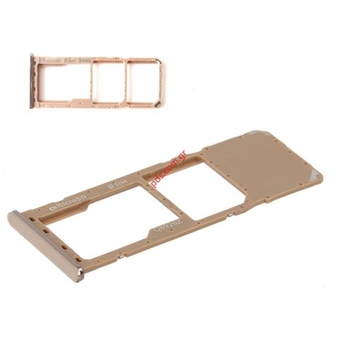 Γνήσια θυρίδα Samsung Galaxy A7 2018 A750 SIM tray Gold (can use for DUAL version) σε χρυσό χρώμα