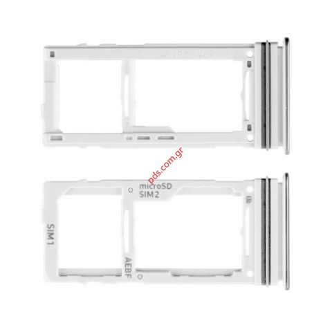 Γνήσια υποδοχή κάρτας Sim white Samsung A725F Galaxy A72 4G σε λευκό χρώμα Sim & SD Card Tray holder