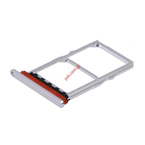 Θυρίδα κάρτας Huawei P30 (ELE-L29) White silver Sim + MicroSD Tray Holder σε ασημί χρώμα Θυρίδα κάρτας Huawei P30 (ELE-L29) White silver Sim + MicroSD Tray Holder σε ασημί χρώμα