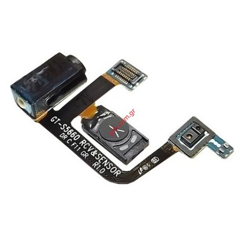 Γνήσια καλωδιοταινία Samsung S5660 Galaxy Gio Ear speaker με το ακουστικό ομιλίας Audio connector