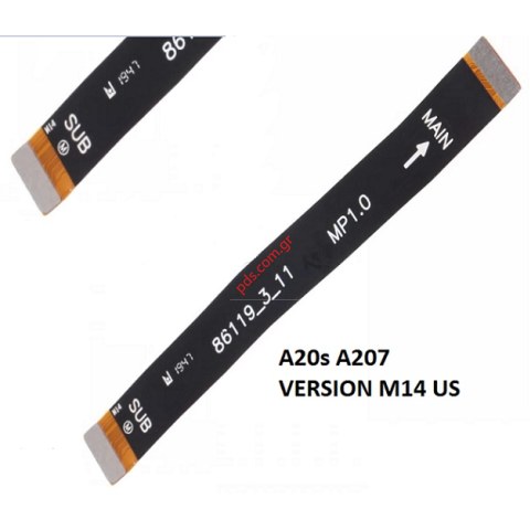 Γνήσια κεντρική ταινία Samsung A20S Galaxy A207 V M14 USA Flex cable Motherboard main ribbon ORIGINAL