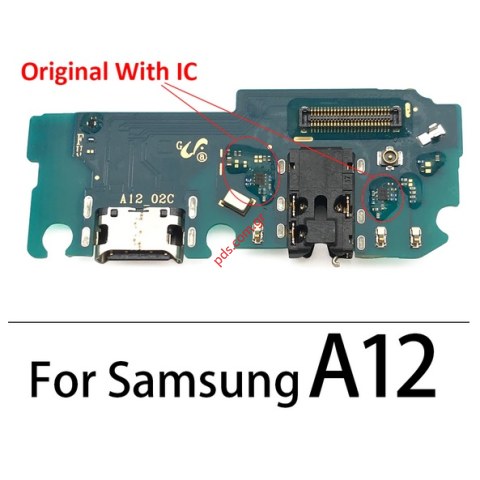 Γνήσια πλακέτα φόρτισης Samsung Galaxy A12 (SM-A125F) Type-C Flex cable SUB PBA charge board Audio jack 3.5mm ORIGINAL