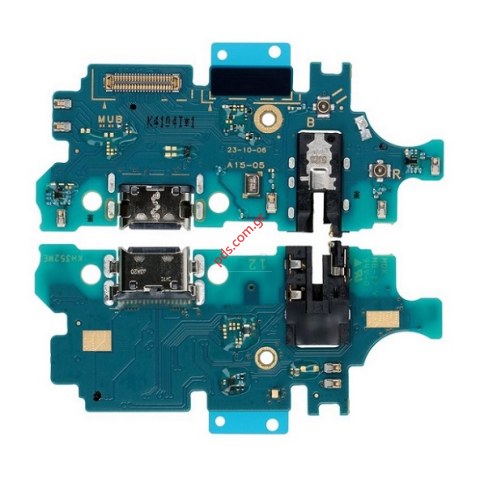 Γνήσια πλακέτα φόρτισης Samsung Galaxy A15 4G/5G (SM-A155F, A156B) M15 5G Type-C Flex cable SUB PBA charge board Audio jack 3.5mm ORIGINAL