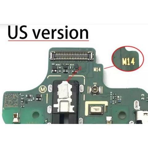 Original Samsung Galaxy A20s (SM-A207F) Version M14 USA UBC TYPE-C Charging SUB Board Audio jack Microfone ORIGINAL